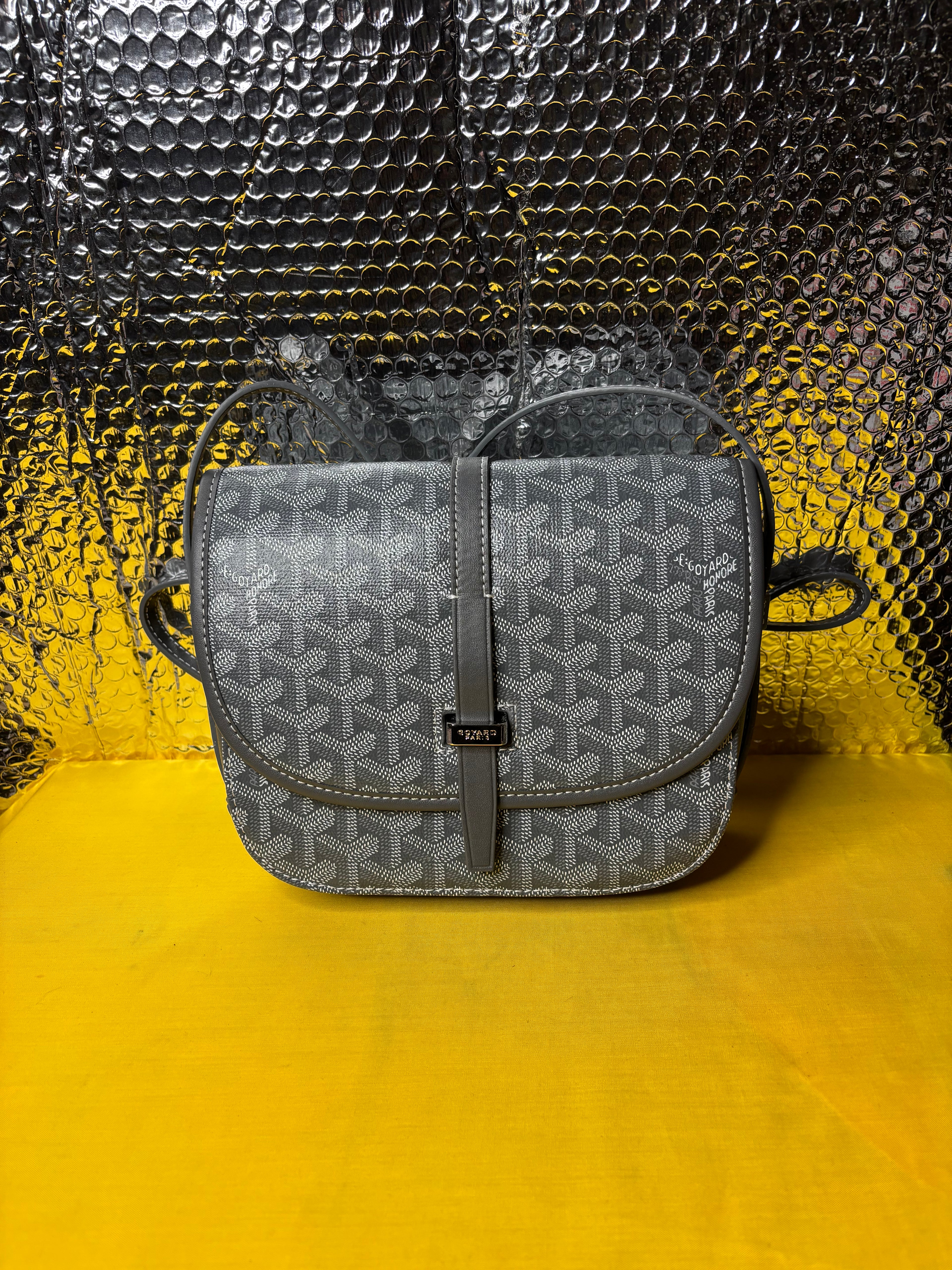 Goyard Belvedere Crossbody Bag Grey Goyardine Canvas PM